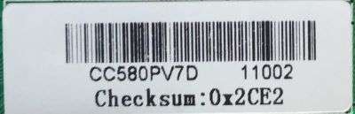T-CON PARA TV RCA / NUMERO DE PARTE CC580PV7D / 72000138YTGK / MODELO RHOS658SM         - Imagen 2